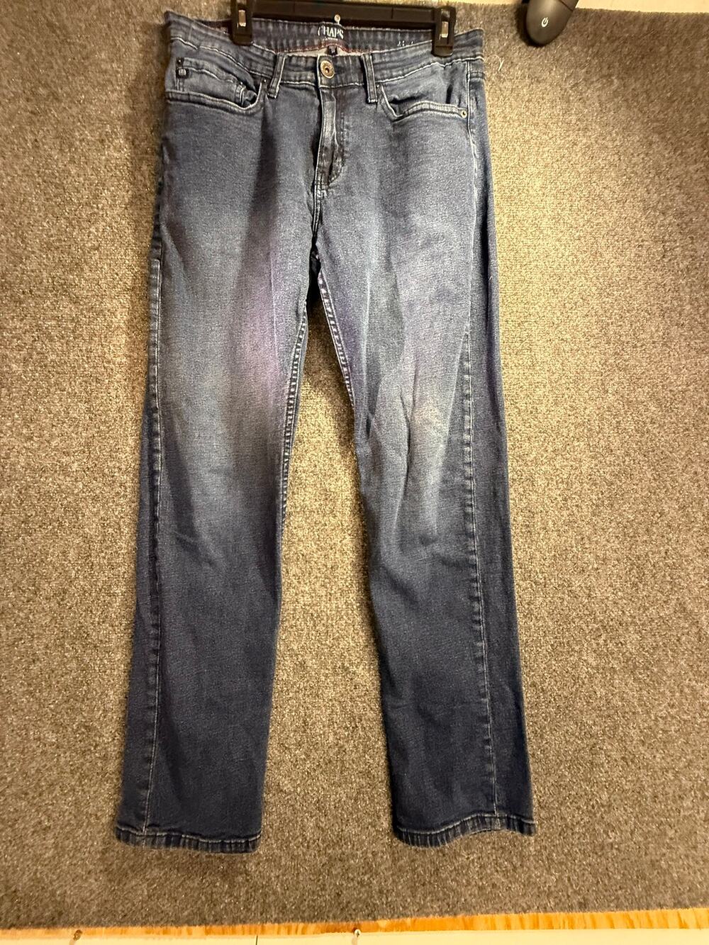Chaps Men's Blue Straight Leg Stretch Denim Jeans Size 34x34 Faded Wash